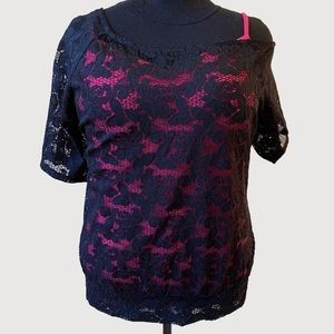 Torrid off the shoulder flower lace blouse